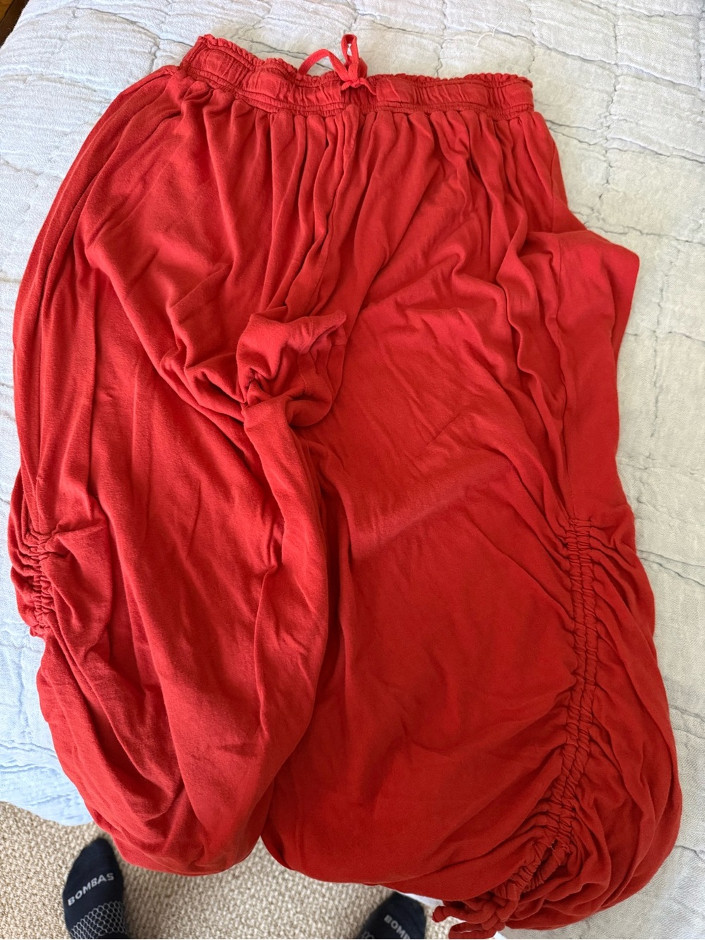 Urban Outfitters Red Ruched Maxi Skirt